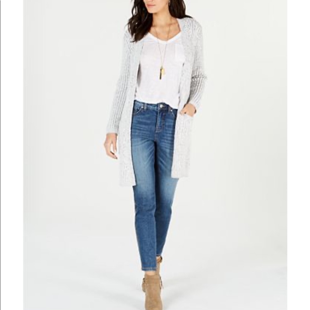 🖤 Chenille knit cardigan long white black petite
